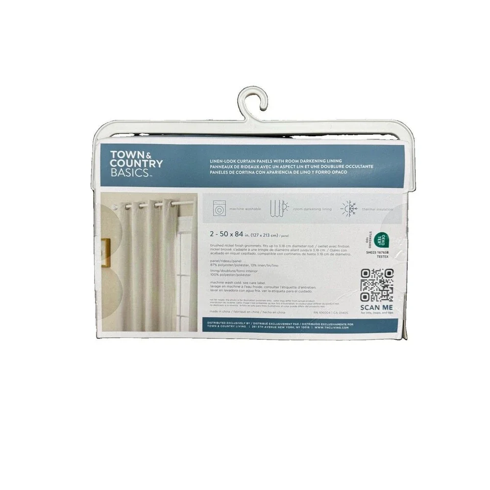 (A5) Town & Country Basics Bertram Sage Green Room Darkening Curtains 50x84 Pack